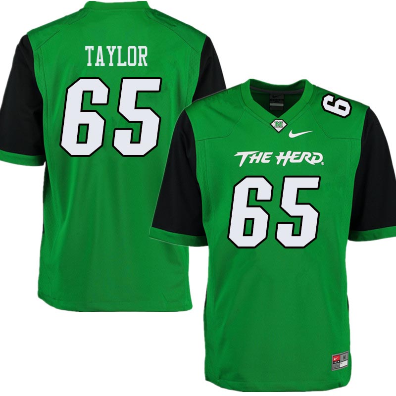 Men #65 Kyron Taylor Marshall Thundering Herd College Football Jerseys Sale-Green